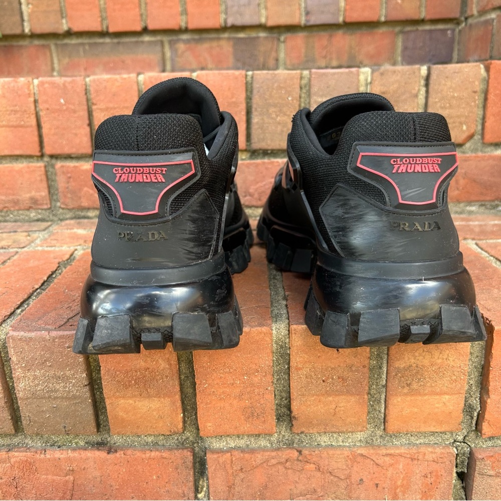 Prada Black Men's Chunky Trail-Style Sneakers - Picture 10 of 13